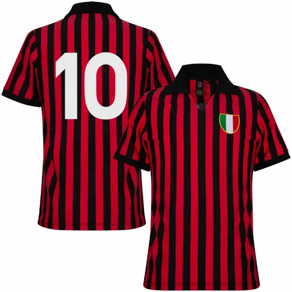 AC Milan Retro Football Shirt 1962-1963 + 10 Rivera
